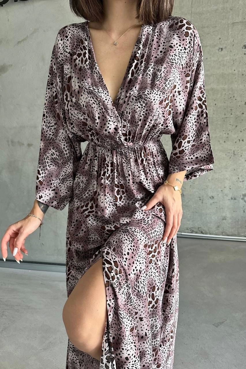Bohem Stil Yırtmaçlı Maxi Elbise