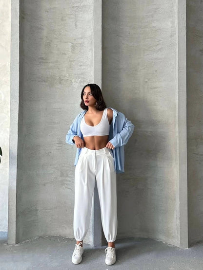 Cool & Comfy Beyaz Şalvar Pantolon ✨