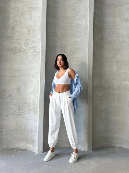 Cool & Comfy Beyaz Şalvar Pantolon ✨