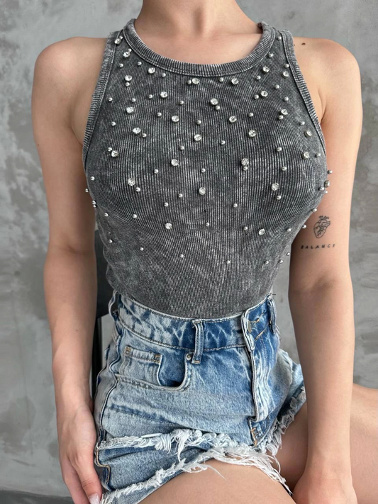 Gümüş Taşlı Ribanalı Fit Atlet